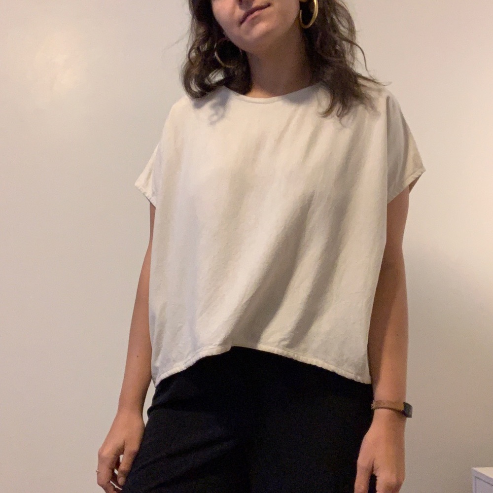 Only Child Alta top in raw silk, eggshell